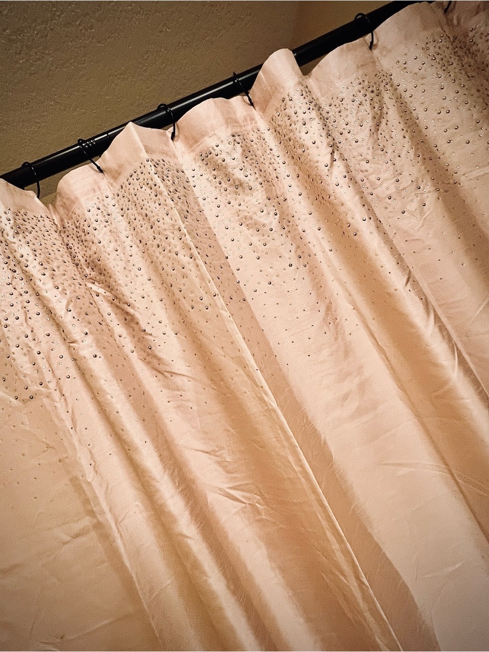 Embellished Blush Shower Curtain